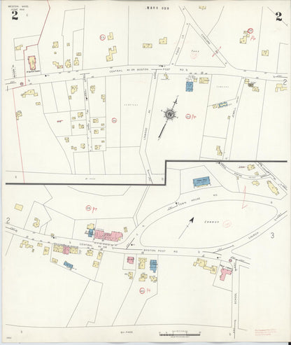 Sanborn Fire Insurance Map from Weston, Middlesex County, Massachusetts (1941), Sheet #0002 - Historic Sanborn Fire Insurance Map Print, vintage old map wall art, antique decor, genealogy gift, Massachusetts Massachusetts map