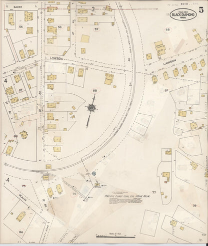 Sanborn Fire Insurance Map from Black Diamond, King County, Washington (1929), Sheet #0005 - Complete Map Set gallery image, historic Sanborn map, vintage wall art, Washington Washington