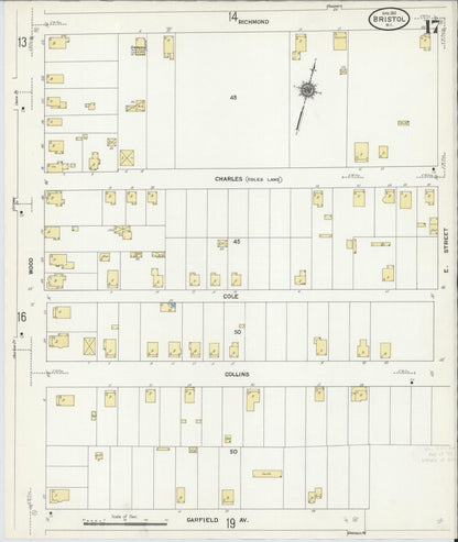 Sanborn Fire Insurance Map from Bristol, Bristol County, Rhode Island (1911), Sheet #0017 - Complete Map Set gallery image, historic Sanborn map, vintage wall art, Rhode Island Rhode Island