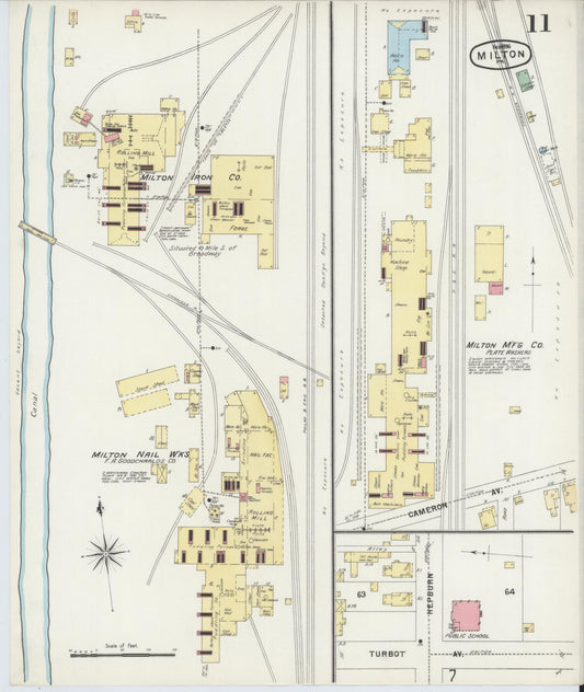 Sanborn Fire Insurance Map from Milton, Northumberland County, Pennsylvania (1896), Sheet #0011 - Historic Sanborn Fire Insurance Map Print, vintage old map wall art, antique decor, genealogy gift, Pennsylvania Pennsylvania map