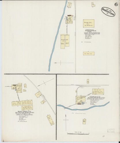 Sanborn Fire Insurance Map from Bardstown, Nelson County, Kentucky (1886), Sheet #0006 - Complete Map Set gallery image, historic Sanborn map, vintage wall art, Kentucky Kentucky