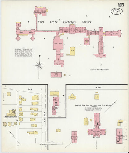 Sanborn Fire Insurance Map from Rome, Oneida County, New York (1899), Sheet #0025 - Complete Map Set gallery image, historic Sanborn map, vintage wall art, New York New York