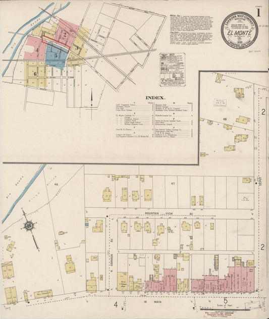 Sanborn Fire Insurance Map from El Monte, Los Angeles County, California. (1920) – Historic Sanborn Fire Insurance Map Print