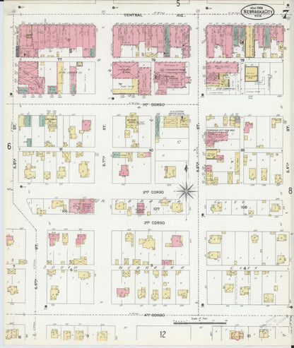 Sanborn Fire Insurance Map from Nebraska City, Otoe County, Nebraska (1906), Sheet #0007 - Complete Map Set gallery image, historic Sanborn map, vintage wall art, Nebraska Nebraska