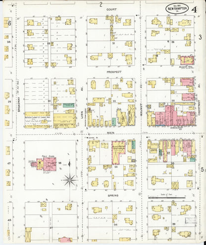 Sanborn Fire Insurance Map from New Hampton, Chickasaw County, Iowa (1905), Sheet #0004 - Historic Sanborn Fire Insurance Map Print