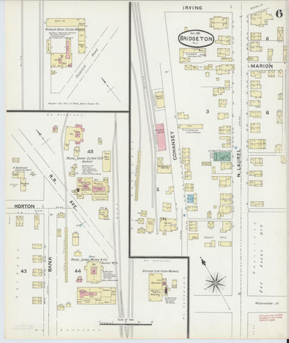 Sanborn Fire Insurance Map from Bridgeton, Cumberland County, New Jersey (1891), Sheet #0006 - Complete Map Set gallery image, historic Sanborn map, vintage wall art, New Jersey New Jersey