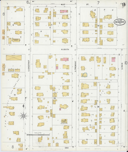 Sanborn Fire Insurance Map from Kewanee, Henry County, Illinois (1899), Sheet #0009 - Complete Map Set gallery image, historic Sanborn map, vintage wall art, Illinois Illinois