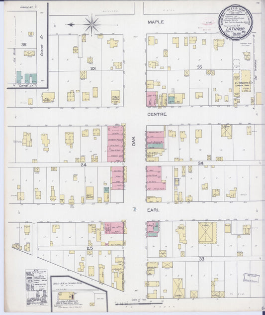 Sanborn Fire Insurance Map from Lathrop, Clinton County, Missouri (1892), Sheet #0001 - Historic Sanborn Fire Insurance Map Print, vintage old map wall art, antique decor, genealogy gift, Missouri Missouri map
