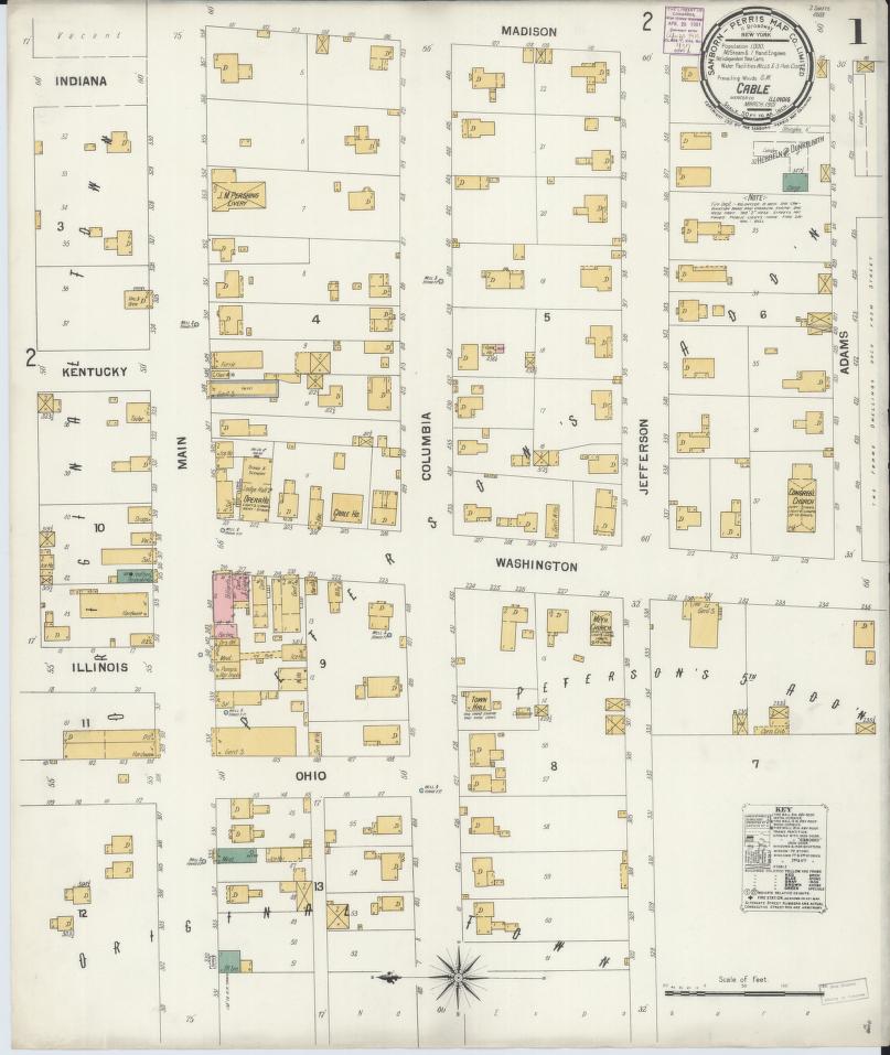 Sanborn Fire Insurance Map from Cable, Mercer County, Illinois. (1901) – Map View