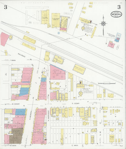 Sanborn Fire Insurance Map from Wewoka, Seminole County, Oklahoma (1930), Sheet #0003 - Complete Map Set gallery image, historic Sanborn map, vintage wall art, Oklahoma Oklahoma