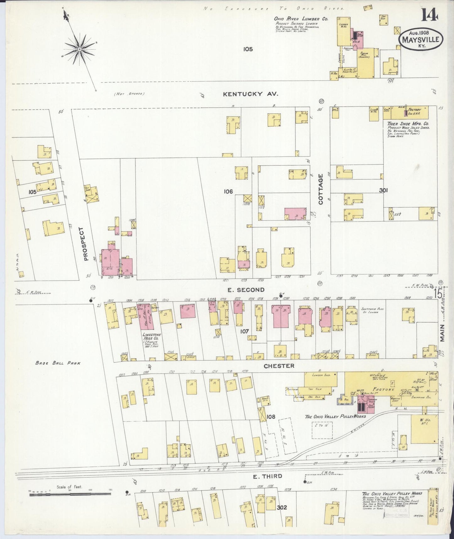 Sanborn Fire Insurance Map from Maysville, Mason County, Kentucky (1908), Sheet #0014 - Historic Sanborn Fire Insurance Map Print, vintage old map wall art, antique decor, genealogy gift, Kentucky Kentucky map