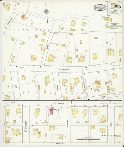 Sanborn Fire Insurance Map from Morrilton, Conway County, Arkansas (1913), Sheet #0005 - Complete Map Set gallery image, historic Sanborn map, vintage wall art, Arkansas Arkansas