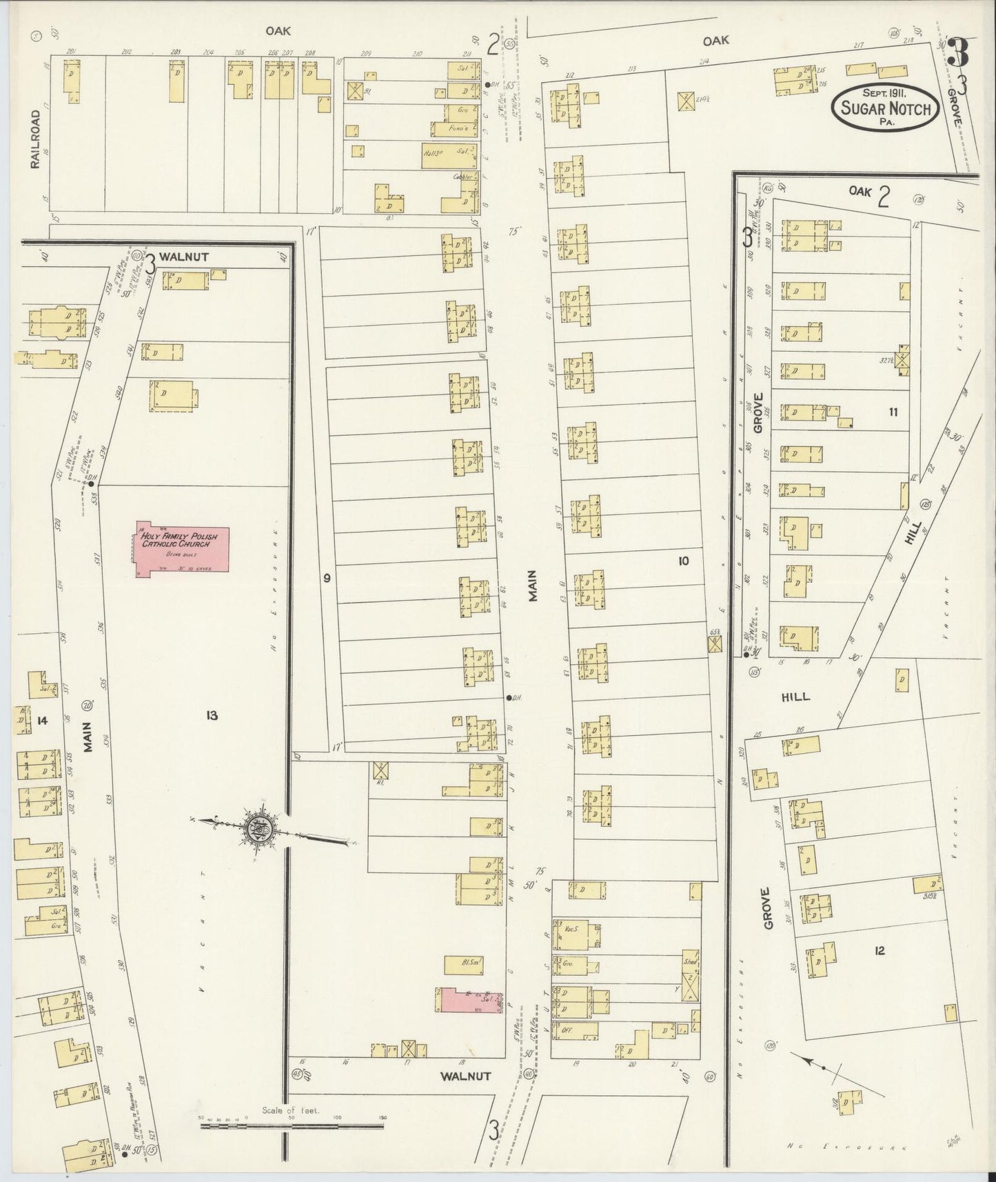 Sanborn Fire Insurance Map from Sugar Notch, Luzerne County, Pennsylvania (1911), Sheet #0003 - Historic Sanborn Fire Insurance Map Print, vintage old map wall art, antique decor, genealogy gift, Pennsylvania Pennsylvania map