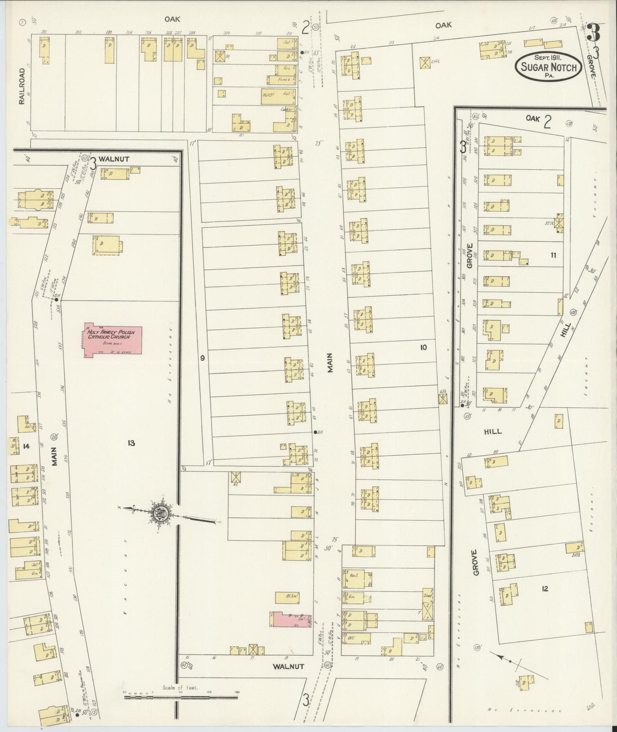 Sanborn Fire Insurance Map from Sugar Notch, Luzerne County, Pennsylvania (1911), Sheet #0003 - Historic Sanborn Fire Insurance Map Print, vintage old map wall art, antique decor, genealogy gift, Pennsylvania Pennsylvania map