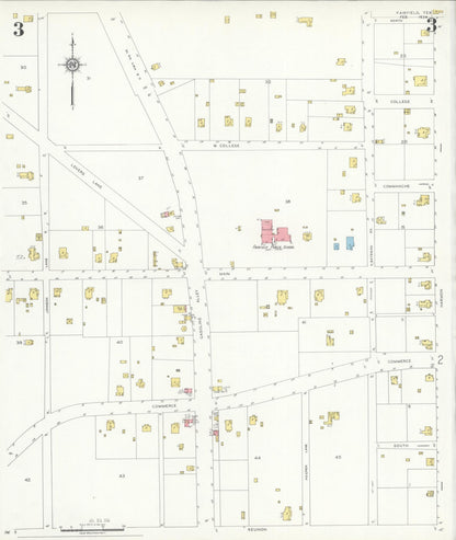 Sanborn Fire Insurance Map from Fairfield, Freestone County, Texas (1934), Sheet #0003 - Complete Map Set gallery image, historic Sanborn map, vintage wall art, Texas Texas