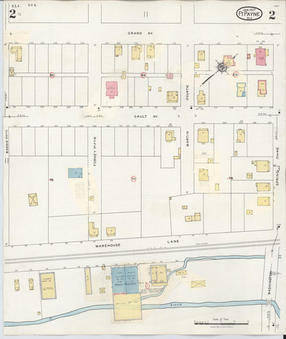 Sanborn Fire Insurance Map from Fort Payne, Dekalb County, Alabama (1935), Sheet #0002 - Complete Map Set gallery image, historic Sanborn map, vintage wall art, Alabama Alabama