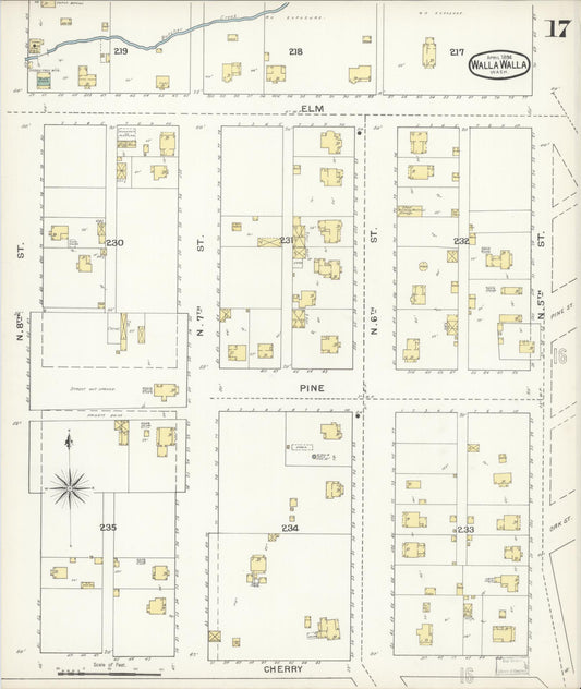 Sanborn Fire Insurance Map from Walla Walla, Walla Walla County, Washington (1894), Sheet #0017 - Historic Sanborn Fire Insurance Map Print, vintage old map wall art, antique decor, genealogy gift, Washington Washington map