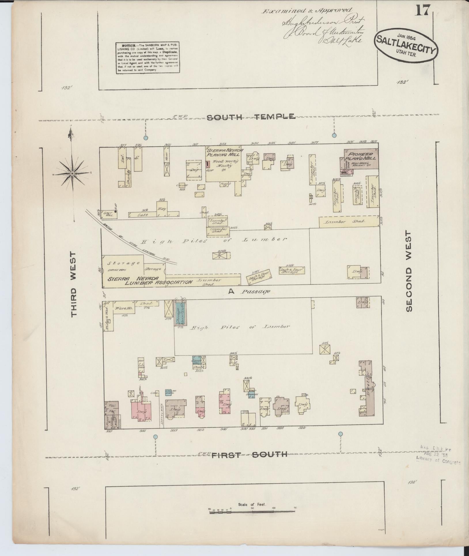 Sanborn Fire Insurance Map from Salt Lake City, Salt Lake County, Utah (1884), Sheet #0017 - Complete Map Set gallery image, historic Sanborn map, vintage wall art, Utah Utah