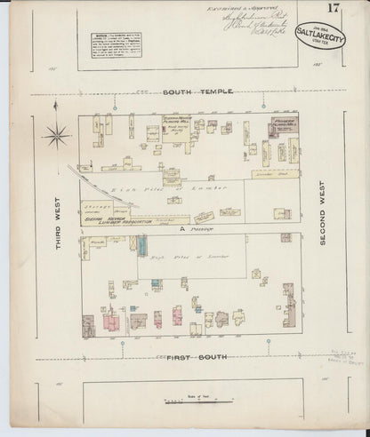 Sanborn Fire Insurance Map from Salt Lake City, Salt Lake County, Utah (1884), Sheet #0017 - Complete Map Set gallery image, historic Sanborn map, vintage wall art, Utah Utah