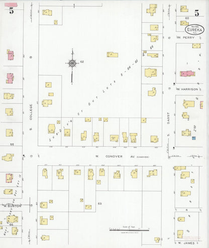 Sanborn Fire Insurance Map from Eureka, Woodford County, Illinois (1926), Sheet #0005 - Complete Map Set gallery image, historic Sanborn map, vintage wall art, Illinois Illinois