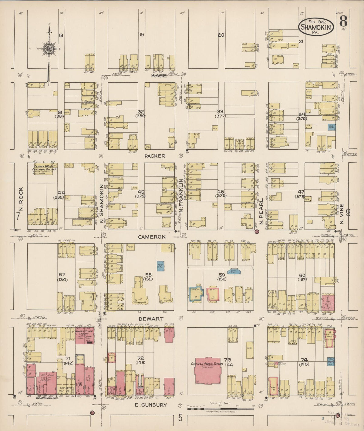 Sanborn Fire Insurance Map from Shamokin, Northumberland County, Pennsylvania (1922), Sheet #0008 - Complete Map Set gallery image, historic Sanborn map, vintage wall art, Pennsylvania Pennsylvania