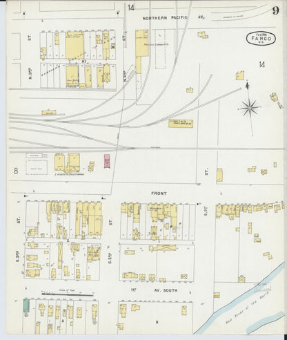 Sanborn Fire Insurance Map from Fargo, Cass County, North Dakota (1896), Sheet #0009 - Complete Map Set gallery image, historic Sanborn map, vintage wall art, North Dakota North Dakota