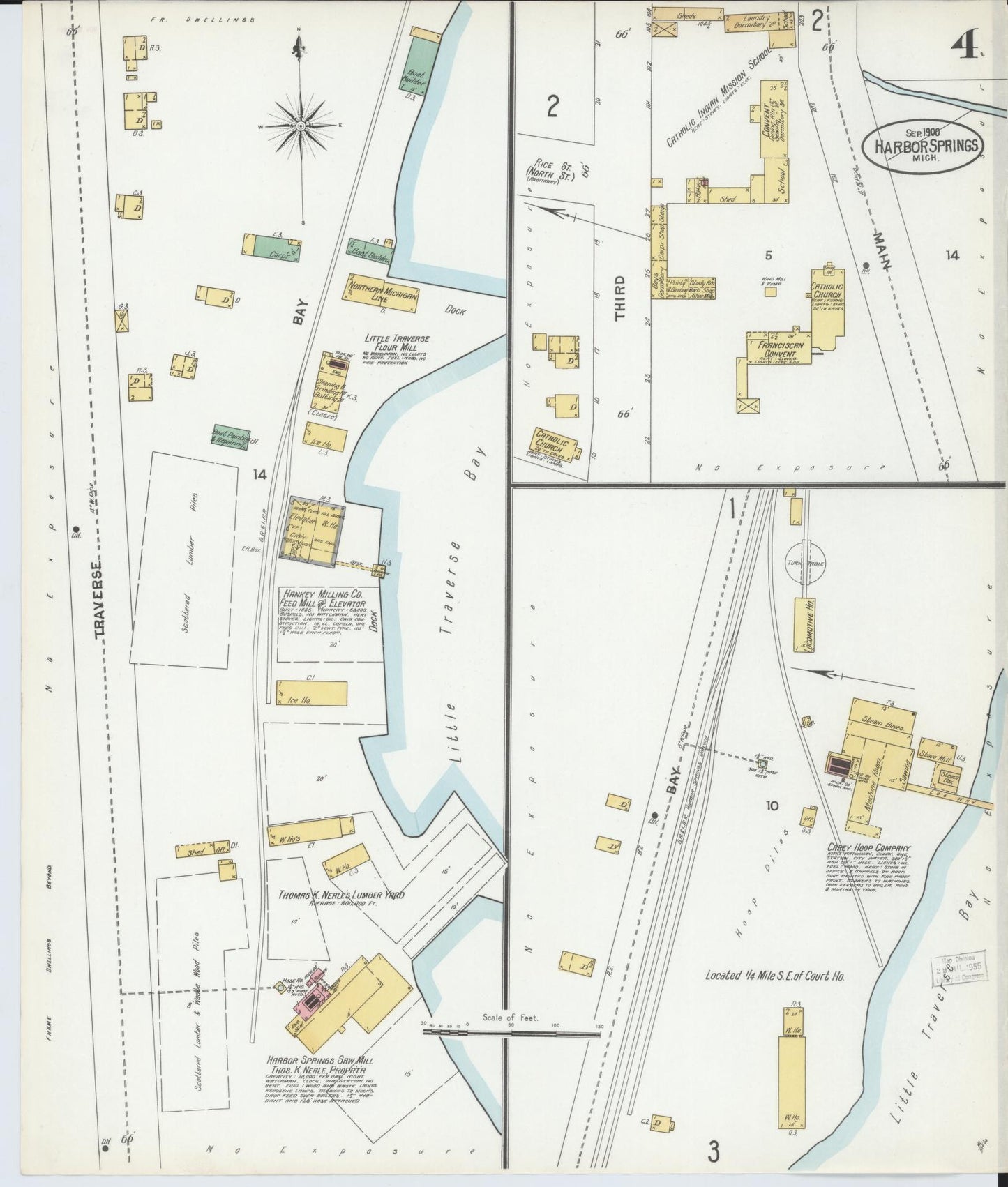 Sanborn Fire Insurance Map from Harbor Springs, Emmet County, Michigan (1900), Sheet #0004 - Complete Map Set gallery image, historic Sanborn map, vintage wall art, Michigan Michigan