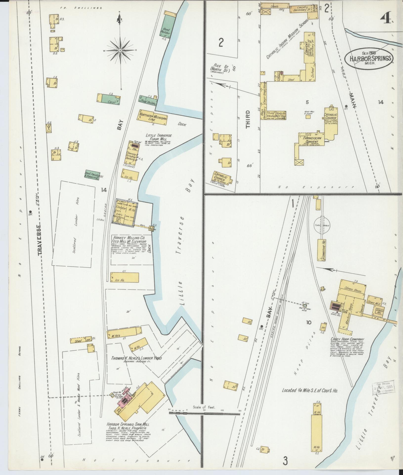 Sanborn Fire Insurance Map from Harbor Springs, Emmet County, Michigan (1900), Sheet #0004 - Complete Map Set gallery image, historic Sanborn map, vintage wall art, Michigan Michigan