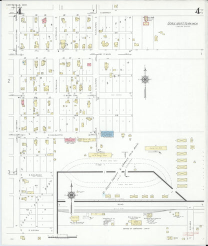 Sanborn Fire Insurance Map from Centreville, Saint Joseph County, Michigan (1939), Sheet #0004 - Complete Map Set gallery image, historic Sanborn map, vintage wall art, Michigan Michigan