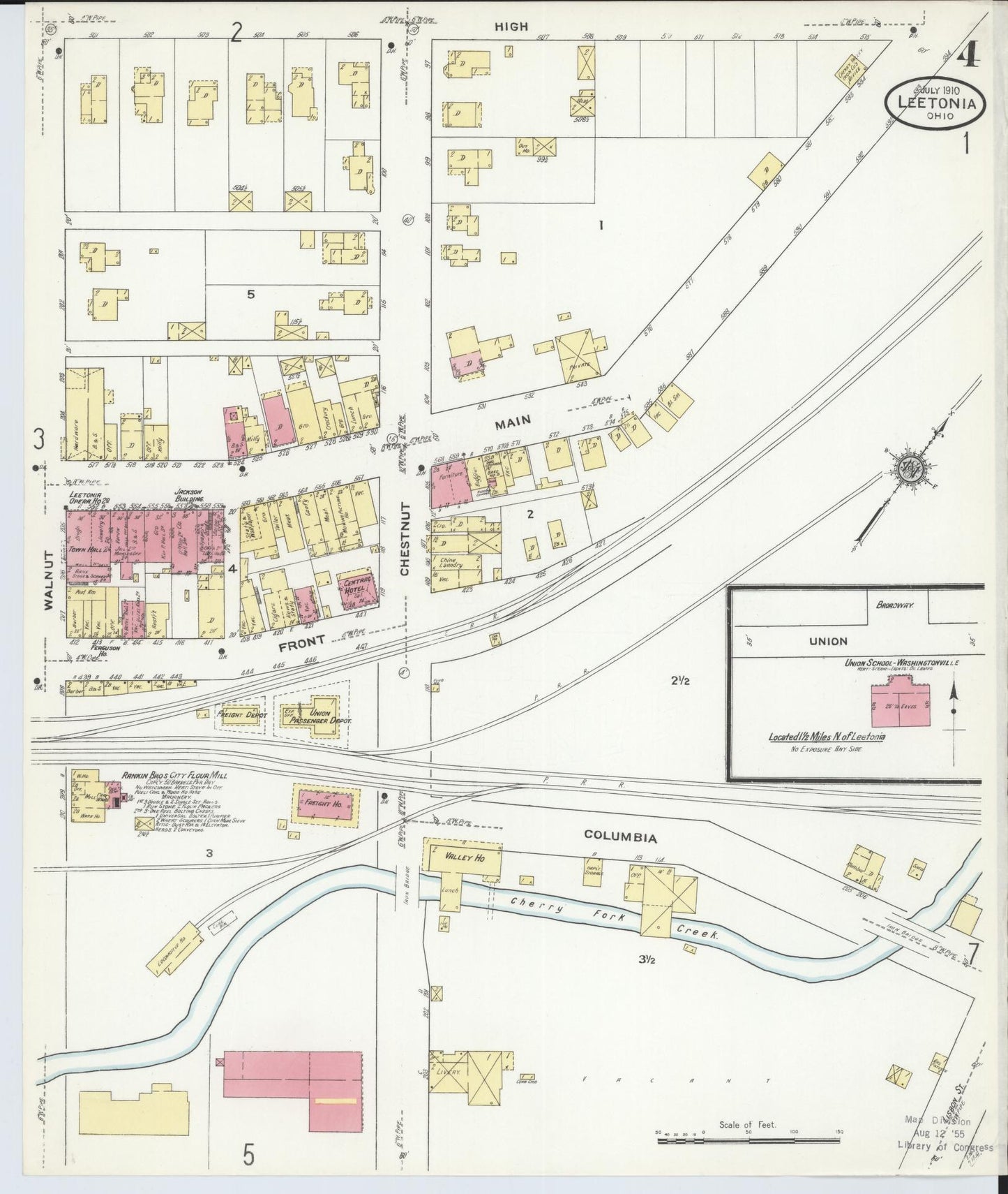 Sanborn Fire Insurance Map from Leetonia, Columbiana County, Ohio (1910), Sheet #0004 - Complete Map Set gallery image, historic Sanborn map, vintage wall art, Ohio Ohio