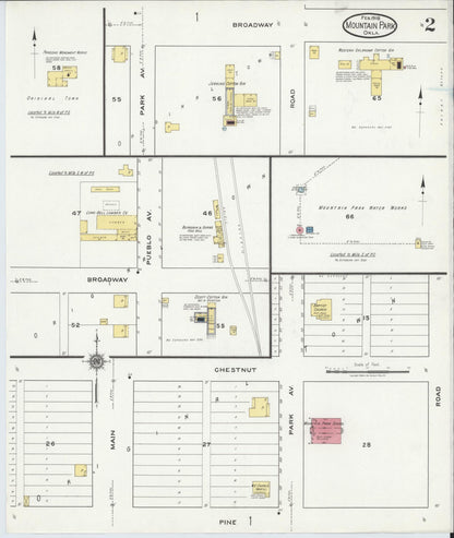 Sanborn Fire Insurance Map from Mountain Park, Kiowa County, Oklahoma (1918), Sheet #0002 - Complete Map Set gallery image, historic Sanborn map, vintage wall art, Oklahoma Oklahoma