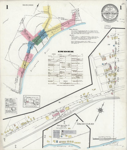 Sanborn Fire Insurance Map from Glassmere, Allegheny County, Pennsylvania (1924), Sheet #0001 - Complete Map Set gallery image, historic Sanborn map, vintage wall art, Pennsylvania Pennsylvania