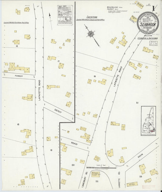 Sanborn Fire Insurance Map from Seabrook, Rockingham County, New Hampshire. (1917) – Historic Sanborn Fire Insurance Map Print