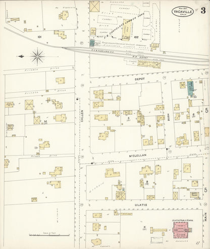 Sanborn Fire Insurance Map from Vacaville, Solano County, California (1897), Sheet #0003 - Complete Map Set gallery image, historic Sanborn map, vintage wall art, California California