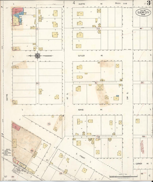 Sanborn Fire Insurance Map from Sugar City, Madison County, Idaho (1929), Sheet #0003 - Historic Sanborn Fire Insurance Map Print, vintage old map wall art, antique decor, genealogy gift, Idaho Idaho map