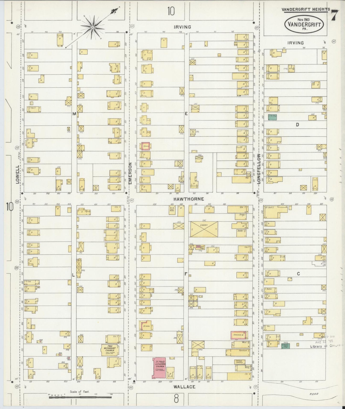 Sanborn Fire Insurance Map from Vandergrift, Westmoreland County, Pennsylvania (1903), Sheet #0007 - Complete Map Set gallery image, historic Sanborn map, vintage wall art, Pennsylvania Pennsylvania