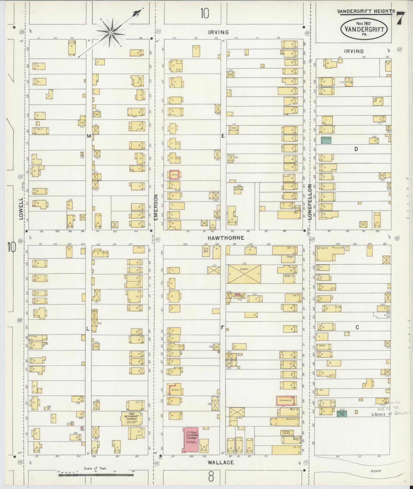 Sanborn Fire Insurance Map from Vandergrift, Westmoreland County, Pennsylvania (1903), Sheet #0007 - Complete Map Set gallery image, historic Sanborn map, vintage wall art, Pennsylvania Pennsylvania