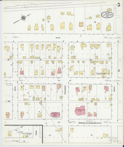 Sanborn Fire Insurance Map from Le Sueur, Le Sueur County, Minnesota (1911), Sheet #0005 - Complete Map Set gallery image, historic Sanborn map, vintage wall art, Minnesota Minnesota