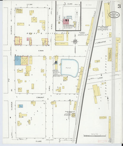 Sanborn Fire Insurance Map from Stanton, Montcalm County, Michigan (1911), Sheet #0003 - Historic Sanborn Fire Insurance Map Print, vintage old map wall art, antique decor, genealogy gift, Michigan Michigan map