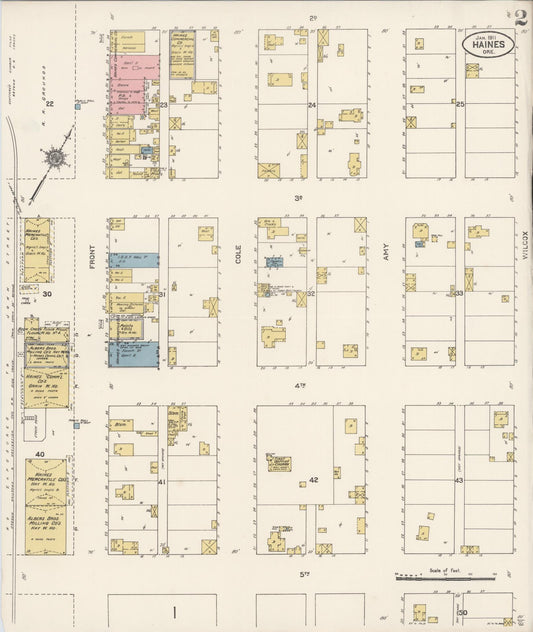 Sanborn Fire Insurance Map from Haines, Baker County, Oregon (1911), Sheet #0002 - Historic Sanborn Fire Insurance Map Print, vintage old map wall art, antique decor, genealogy gift, Oregon Oregon map
