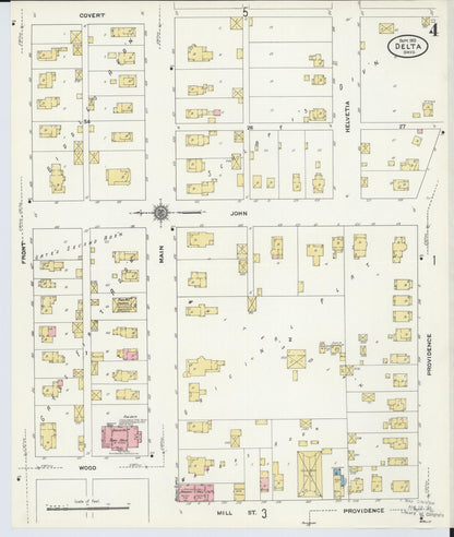 Sanborn Fire Insurance Map from Delta, Fulton County, Ohio (1905), Sheet #0008 - Historic Sanborn Fire Insurance Map Print, vintage old map wall art, antique decor, genealogy gift, Ohio Ohio map