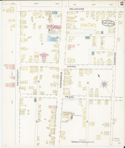 Sanborn Fire Insurance Map from Smyrna, Kent County, Delaware (1885), Sheet #0002 - Complete Map Set gallery image, historic Sanborn map, vintage wall art, Delaware Delaware