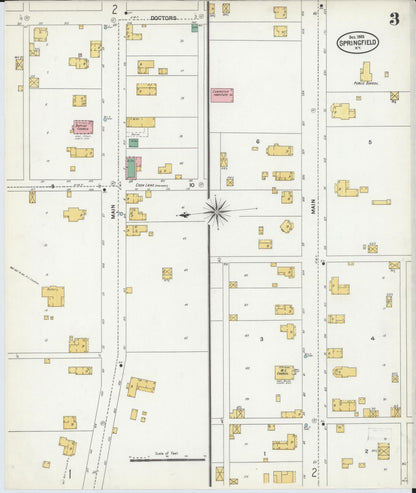 Sanborn Fire Insurance Map from Springfield, Washington County, Kentucky (1903), Sheet #0003 - Complete Map Set gallery image, historic Sanborn map, vintage wall art, Kentucky Kentucky