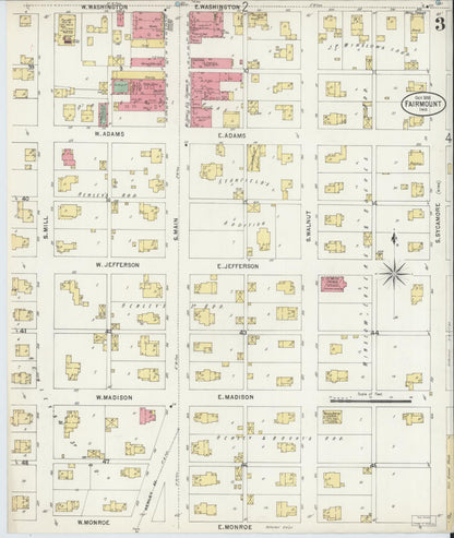 Sanborn Fire Insurance Map from Fairmount, Grant County, Indiana (1898), Sheet #0003 - Complete Map Set gallery image, historic Sanborn map, vintage wall art, Indiana Indiana
