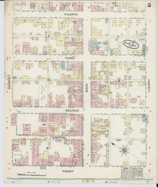 Sanborn Fire Insurance Map from Ripley, Brown County, Ohio (1884), Sheet #0002 - Historic Sanborn Fire Insurance Map Print, vintage old map wall art, antique decor, genealogy gift, Ohio Ohio map