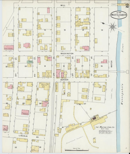 Sanborn Fire Insurance Map from West Elizabeth, Allegheny County, Pennsylvania (1895), Sheet #0002 - Complete Map Set gallery image, historic Sanborn map, vintage wall art, Pennsylvania Pennsylvania