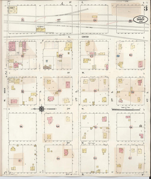 Sanborn Fire Insurance Map from Sandy, Salt Lake County, Utah (1930), Sheet #0003 - Historic Sanborn Fire Insurance Map Print, vintage old map wall art, antique decor, genealogy gift, Utah Utah map