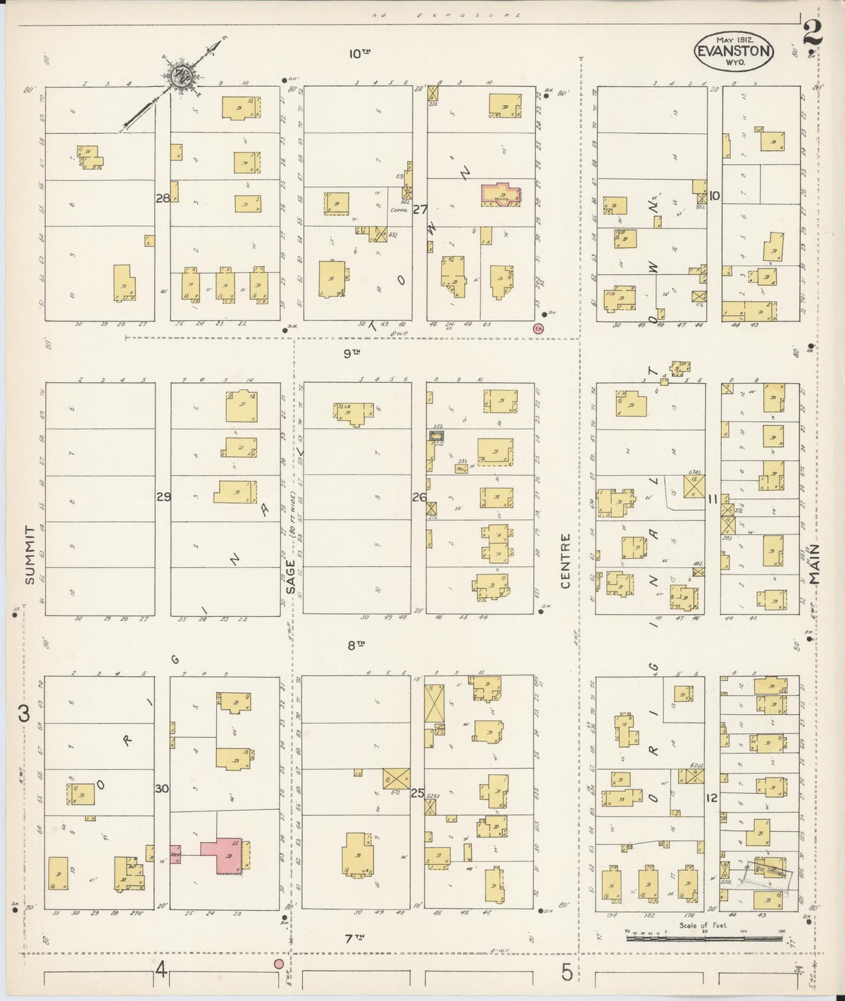 Sanborn Fire Insurance Map from Evanston, Uinta County, Wyoming (1912), Sheet #0002 - Complete Map Set gallery image, historic Sanborn map, vintage wall art, Wyoming Wyoming