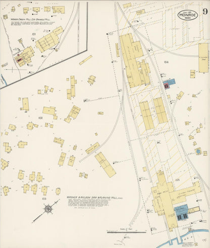 Sanborn Fire Insurance Map from Monroe, Snohomish County, Washington (1913), Sheet #0009 - Complete Map Set gallery image, historic Sanborn map, vintage wall art, Washington Washington