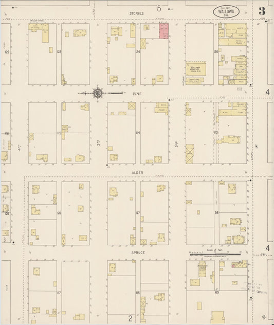 Sanborn Fire Insurance Map from Wallowa, Wallowa County, Oregon (1917), Sheet #0003 - Historic Sanborn Fire Insurance Map Print, vintage old map wall art, antique decor, genealogy gift, Oregon Oregon map